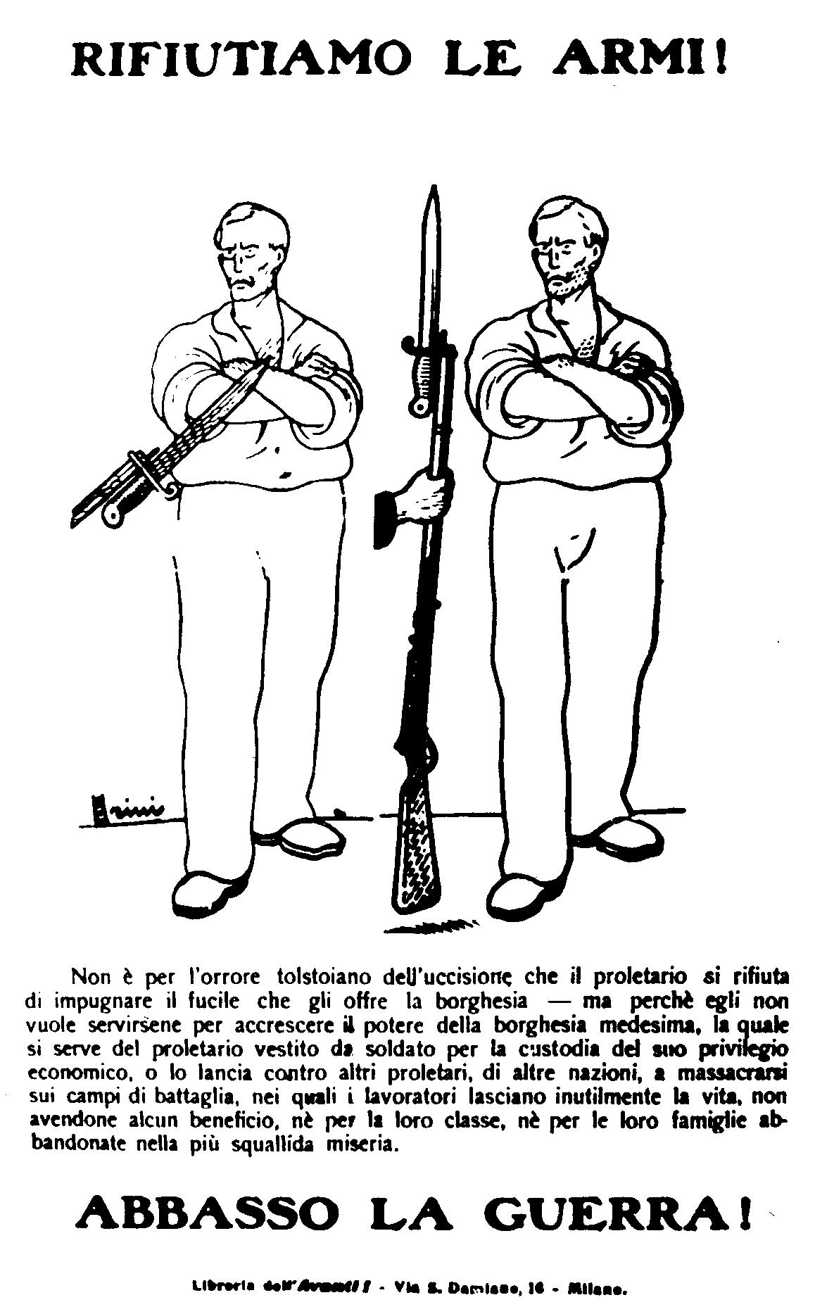 Fig. 3. Manifesto contro la guerra realizzato da Giuseppe Scalarini.